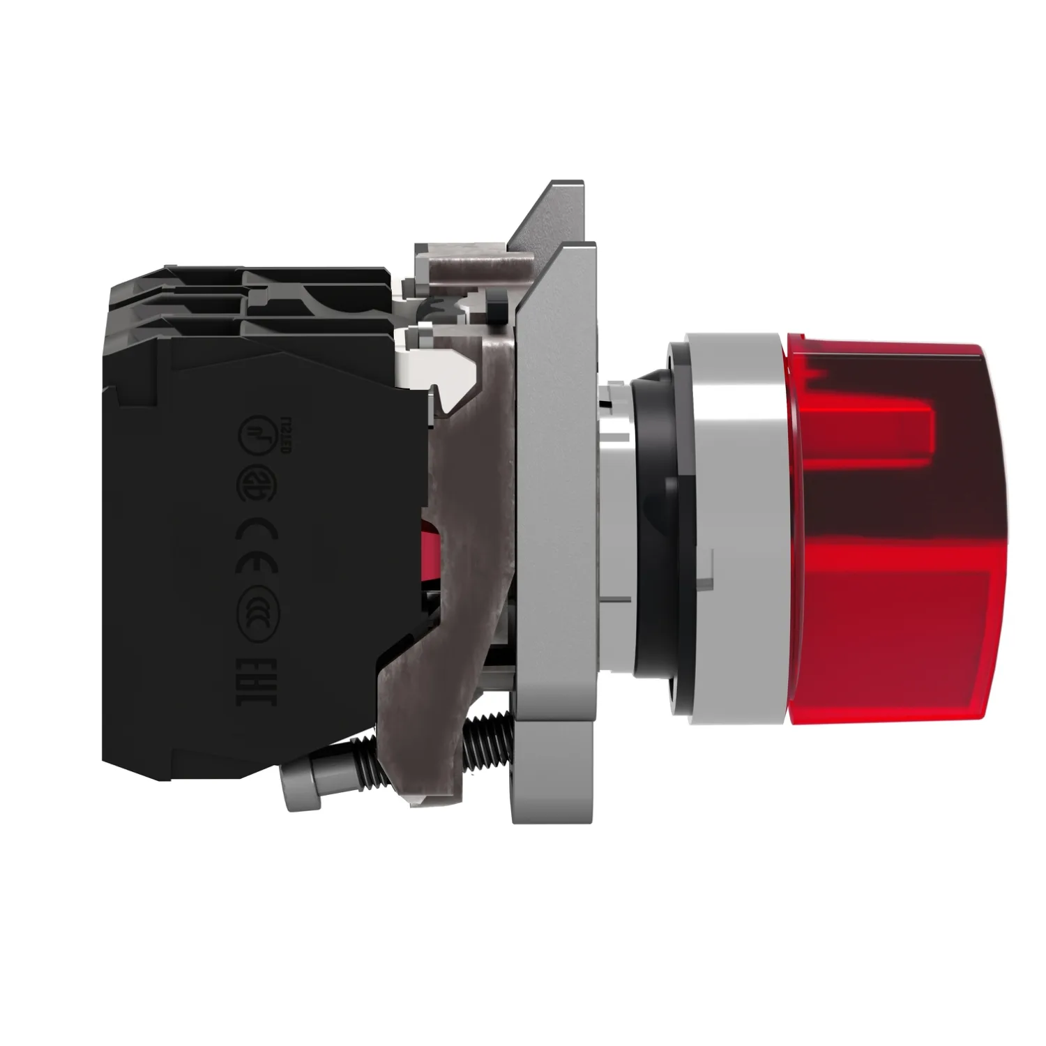 Harmony XB4 - bouton à manette lumin - Ø22 - 3 pos fix - rouge - 1O+1F - 24V - 2