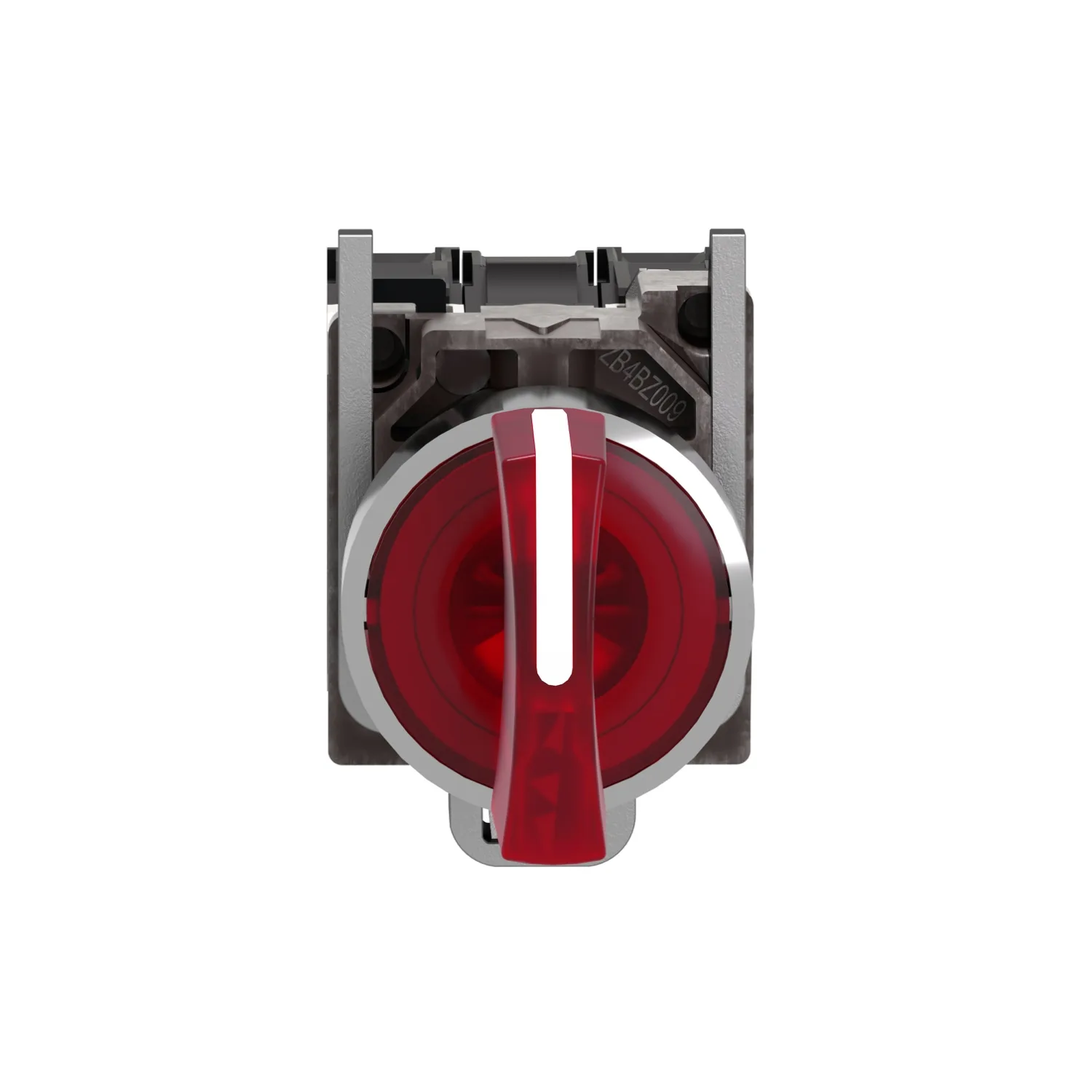 Harmony XB4 - bouton à manette lumin - Ø22 - 3 pos fix - rouge - 1O+1F - 24V - 3