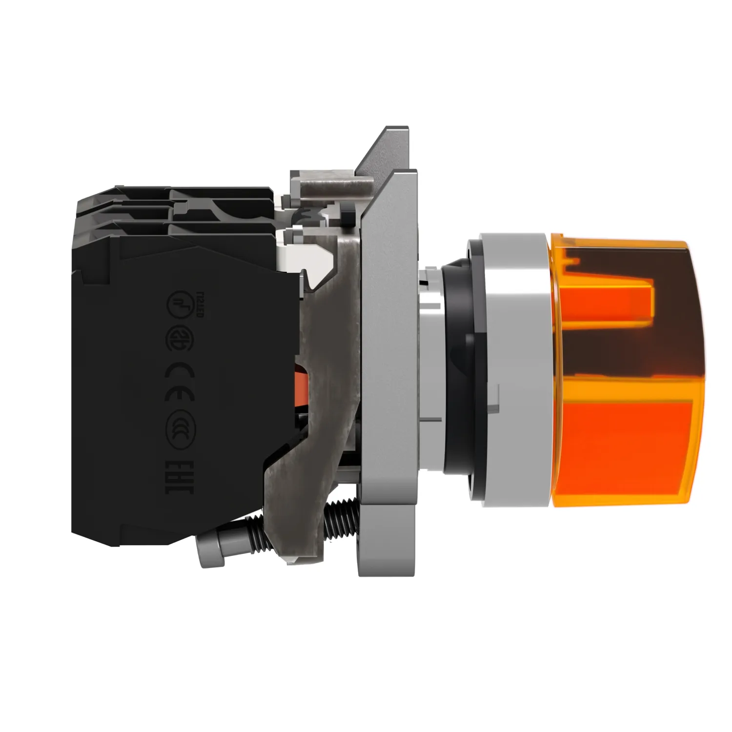 Commutateur: rotatif; 22mm; Pos.stab: 3; NC + NO; orange; LED; 24V - 2