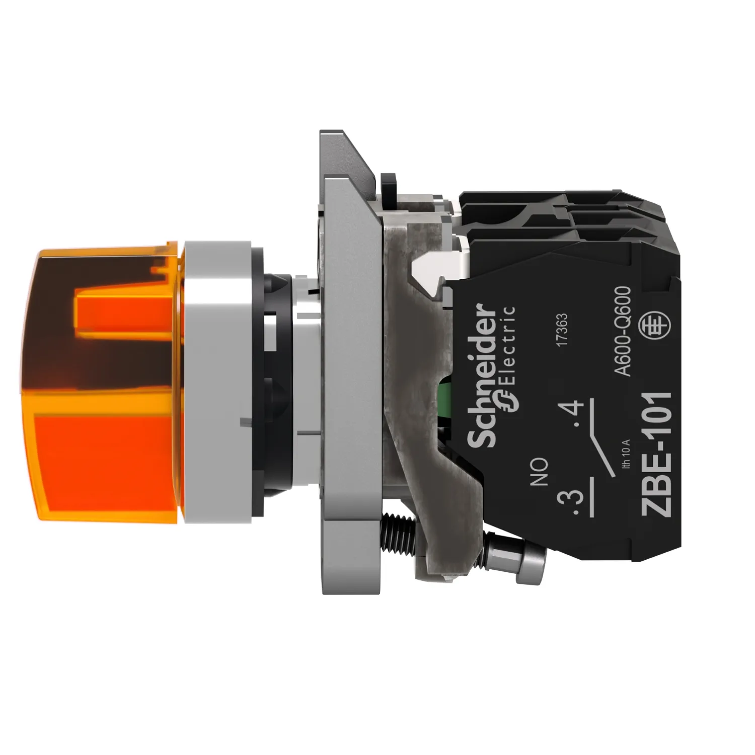 Commutateur: rotatif; 22mm; Pos.stab: 3; NC + NO; orange; LED; 24V - 5