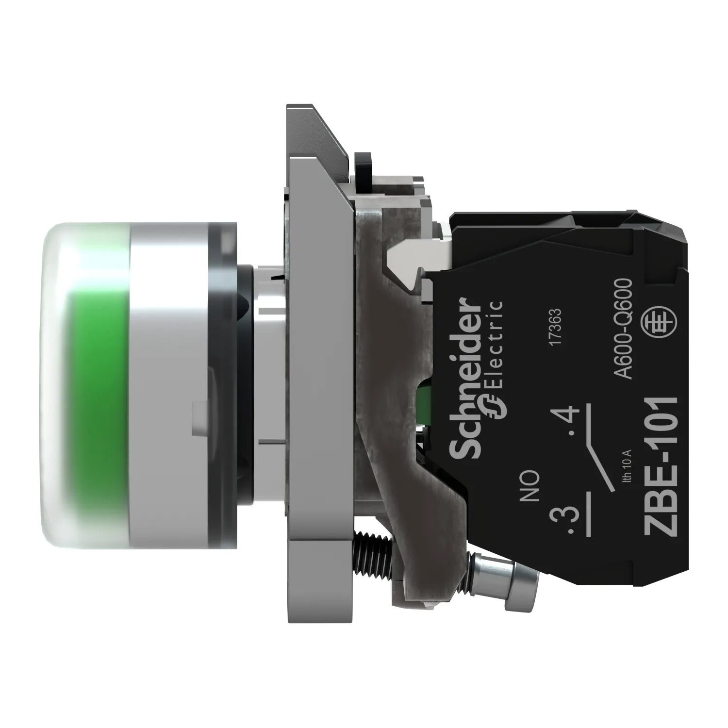 XB4BP31 - Anahtar: basmalı buton; 22mm; NO; yeşil; yok; 3A/240VAC; 0.55A/125VDC - 5