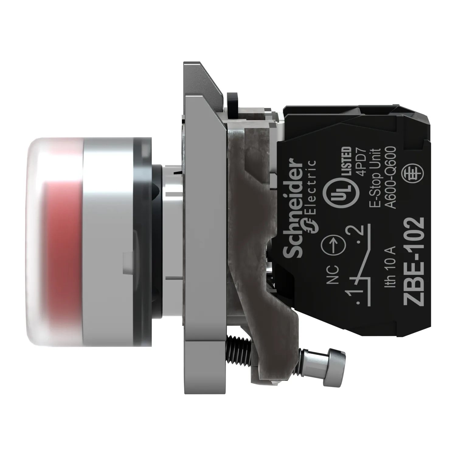 Switch: push-button; 22mm; NC; red; none; 3A/240VAC; 0.55A/125VDC - 5