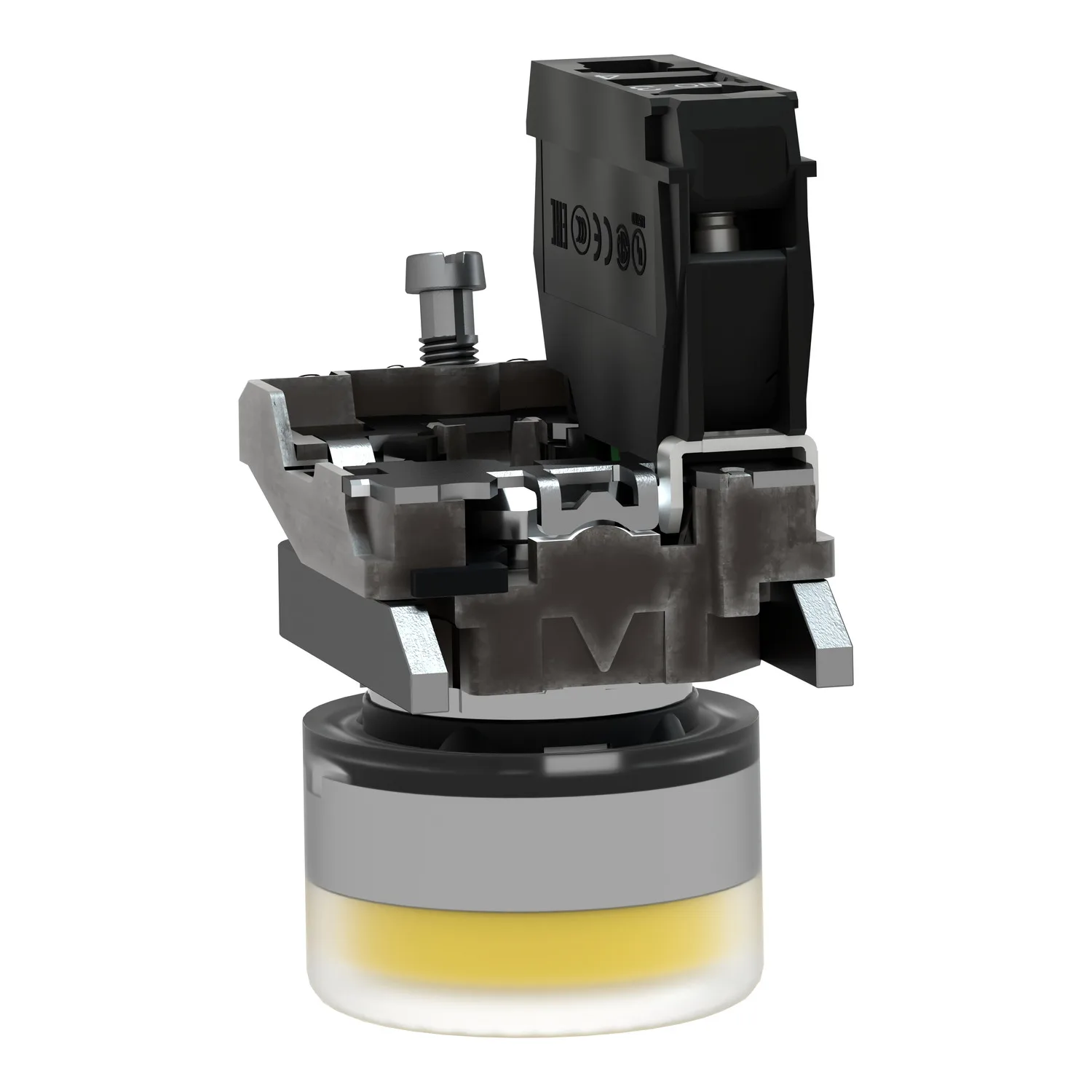 XB4BP51 - Şalter: basmalı buton; 22mm; NO; sarı; yok; 3A/240VAC; IP66; düz - 3