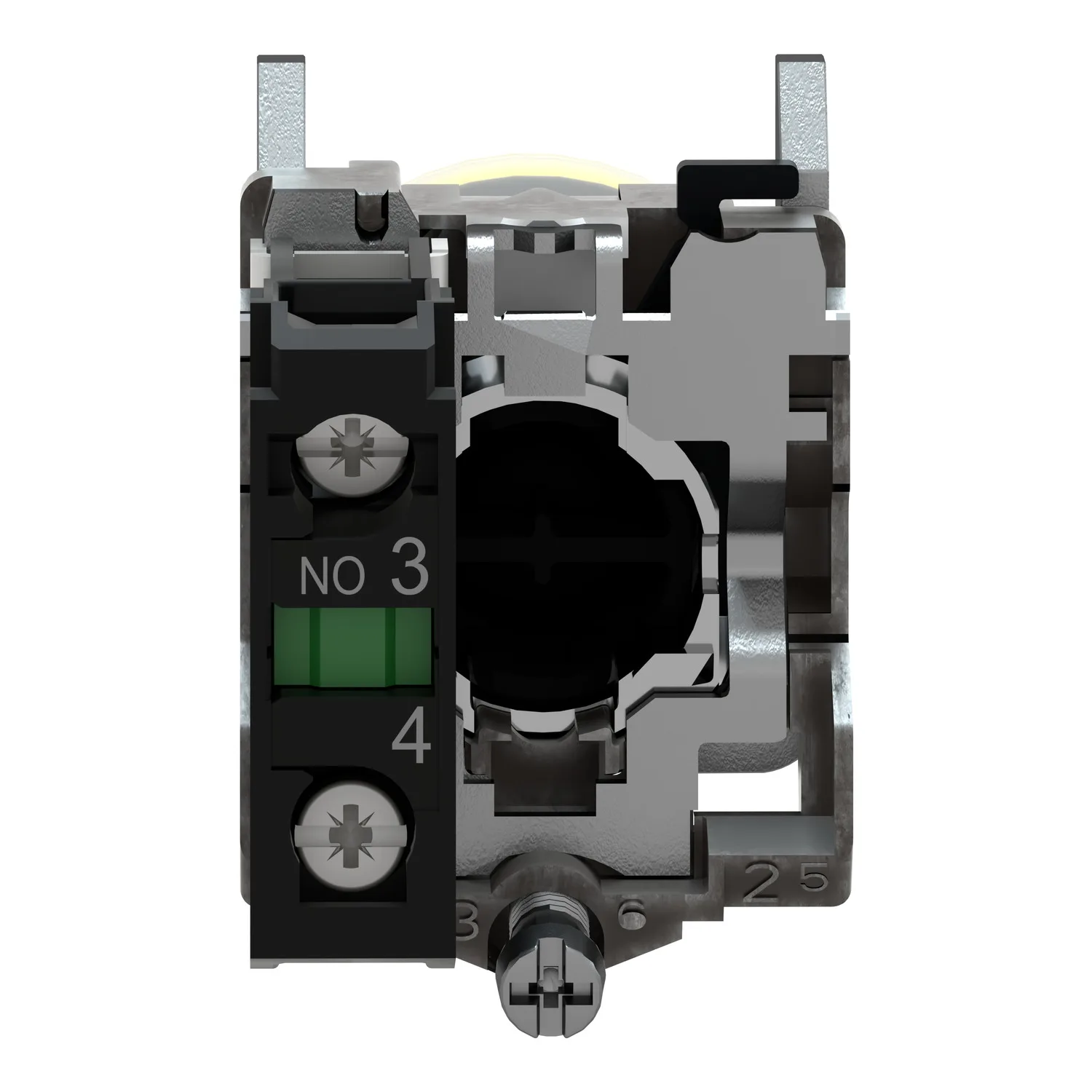 XB4BP51 - Şalter: basmalı buton; 22mm; NO; sarı; yok; 3A/240VAC; IP66; düz - 6