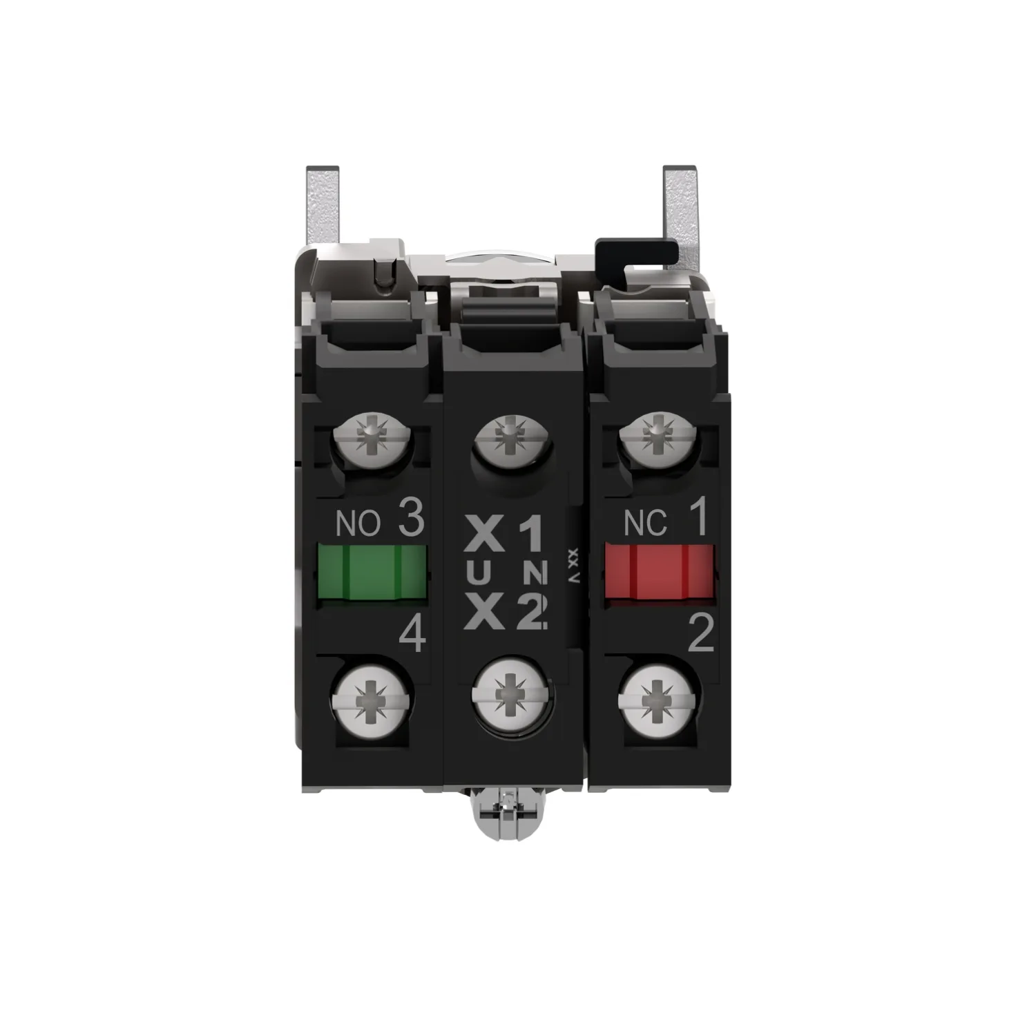 Schalter: Druck; 22mm; Stab.Pos: 1; NC + NO; weiss; LED; 24V; IP66 - 4