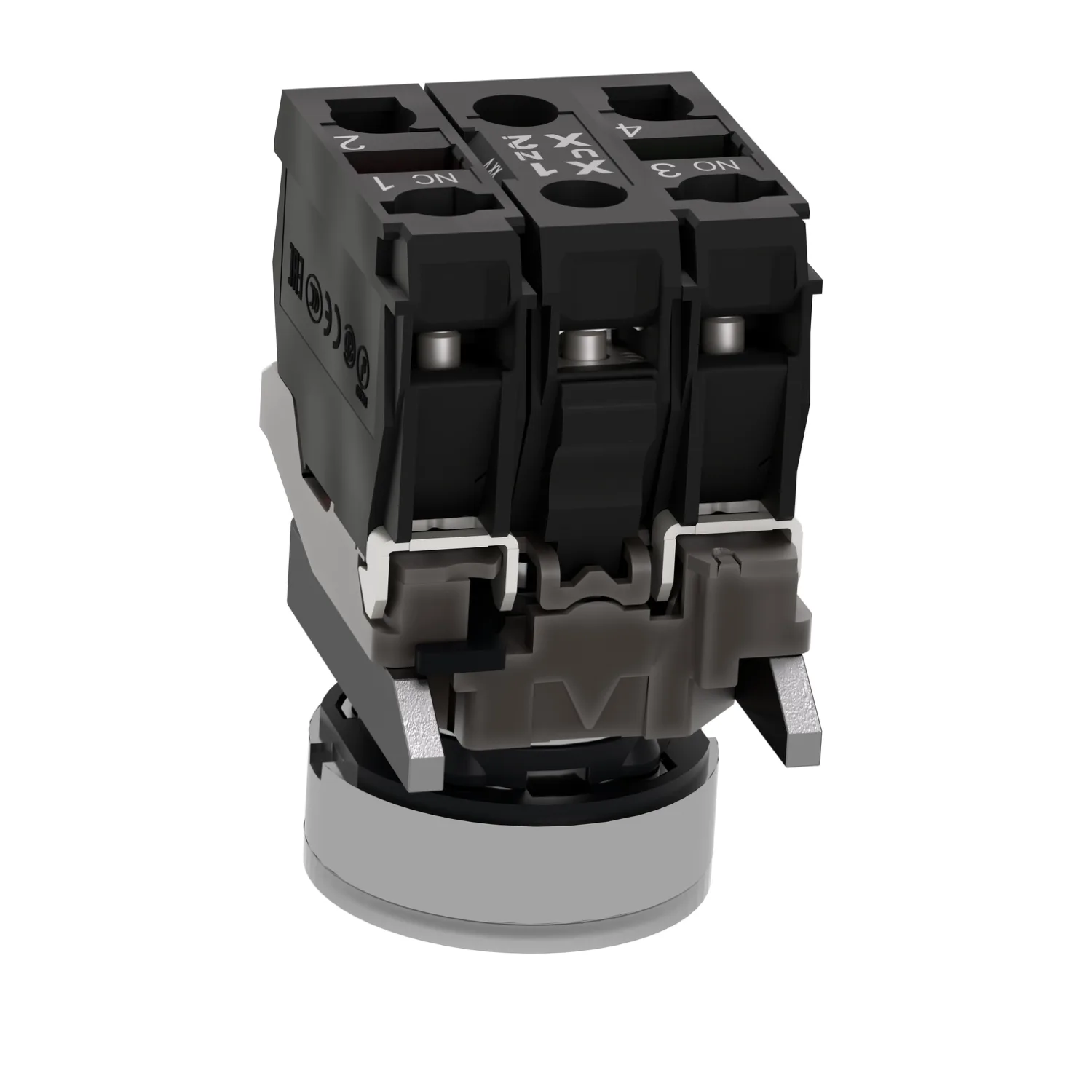 Schalter: Druck; 22mm; Stab.Pos: 1; NC + NO; weiss; LED; 24V; IP66 - 5