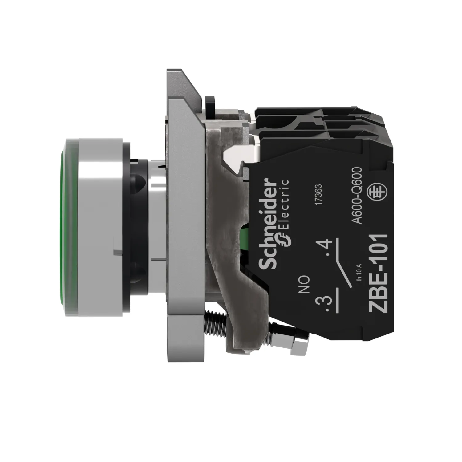 XB4BW33M5 - Anahtar: basmalı buton; 22mm; Kalıcı kon.~1; NC + NO; yeşil; LED; 230V - 2