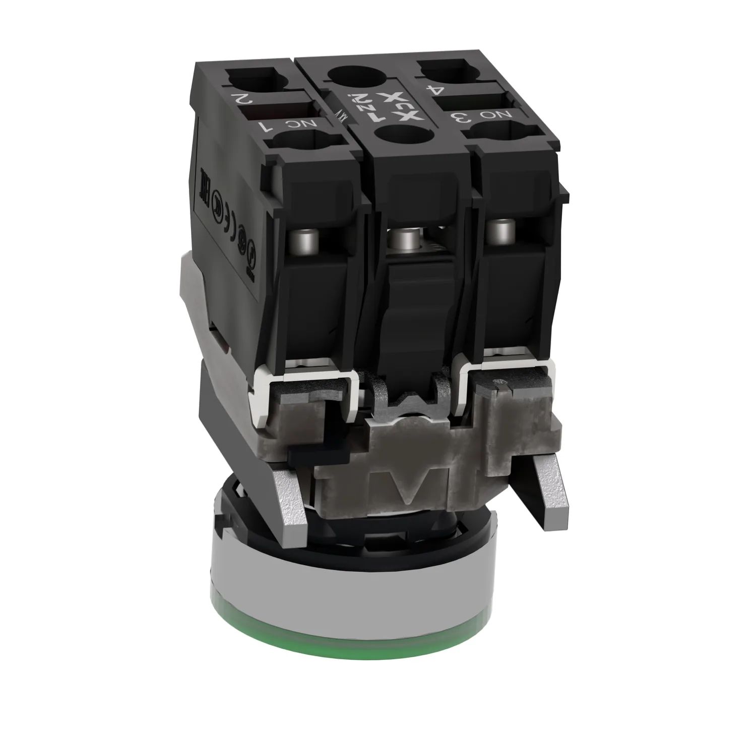 XB4BW33M5 - Anahtar: basmalı buton; 22mm; Kalıcı kon.~1; NC + NO; yeşil; LED; 230V - 6