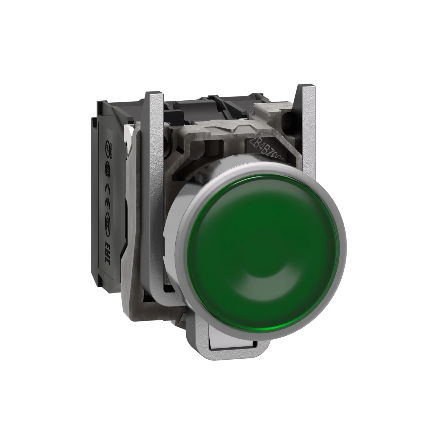 Schneider XB4BW33M5 - Anahtar: basmalı buton; 22mm; Kalıcı kon.~1; NC + NO; yeşil; LED; 230V