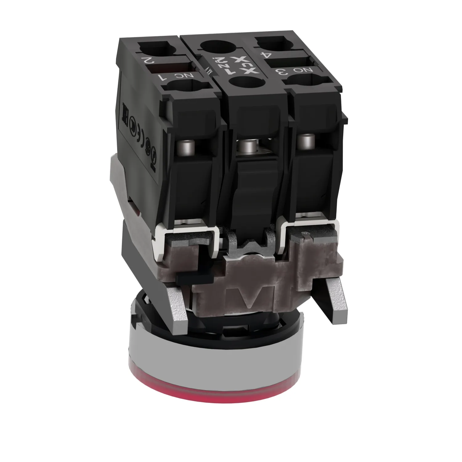 XB4BW34B5 - Şalter: basmalı buton; 22mm; Sabit poz: 1; NC + NO; kırmızı; LED; 24V; IP66 - 4