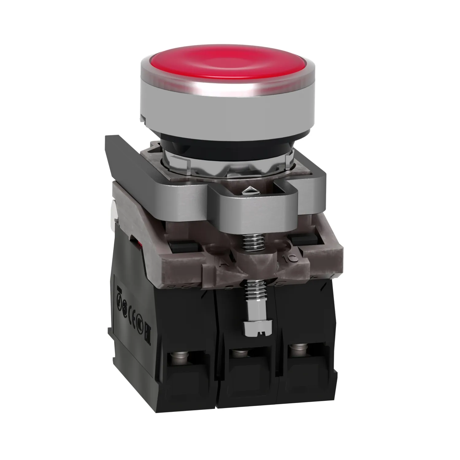 XB4BW34B5 - Şalter: basmalı buton; 22mm; Sabit poz: 1; NC + NO; kırmızı; LED; 24V; IP66 - 5