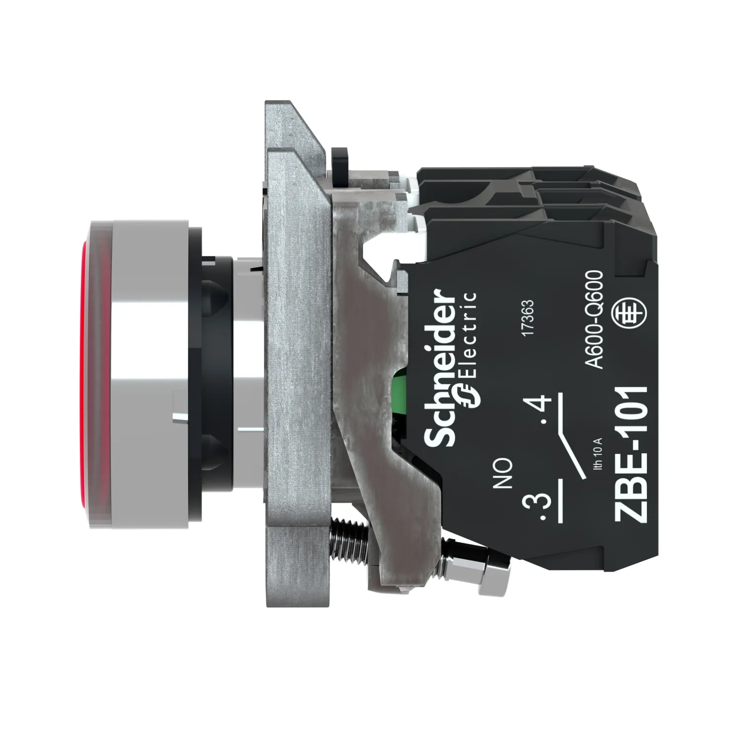 XB4BW34B5 - Şalter: basmalı buton; 22mm; Sabit poz: 1; NC + NO; kırmızı; LED; 24V; IP66 - 6