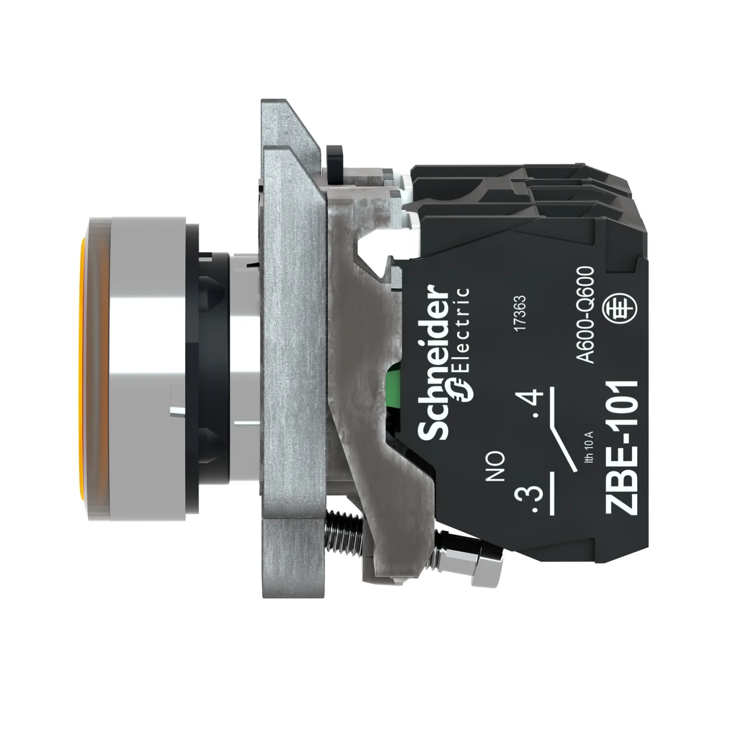 Commutateur: bouton-poussoir; 22mm; Pos.stab: 1; NC + NO; orange - 2