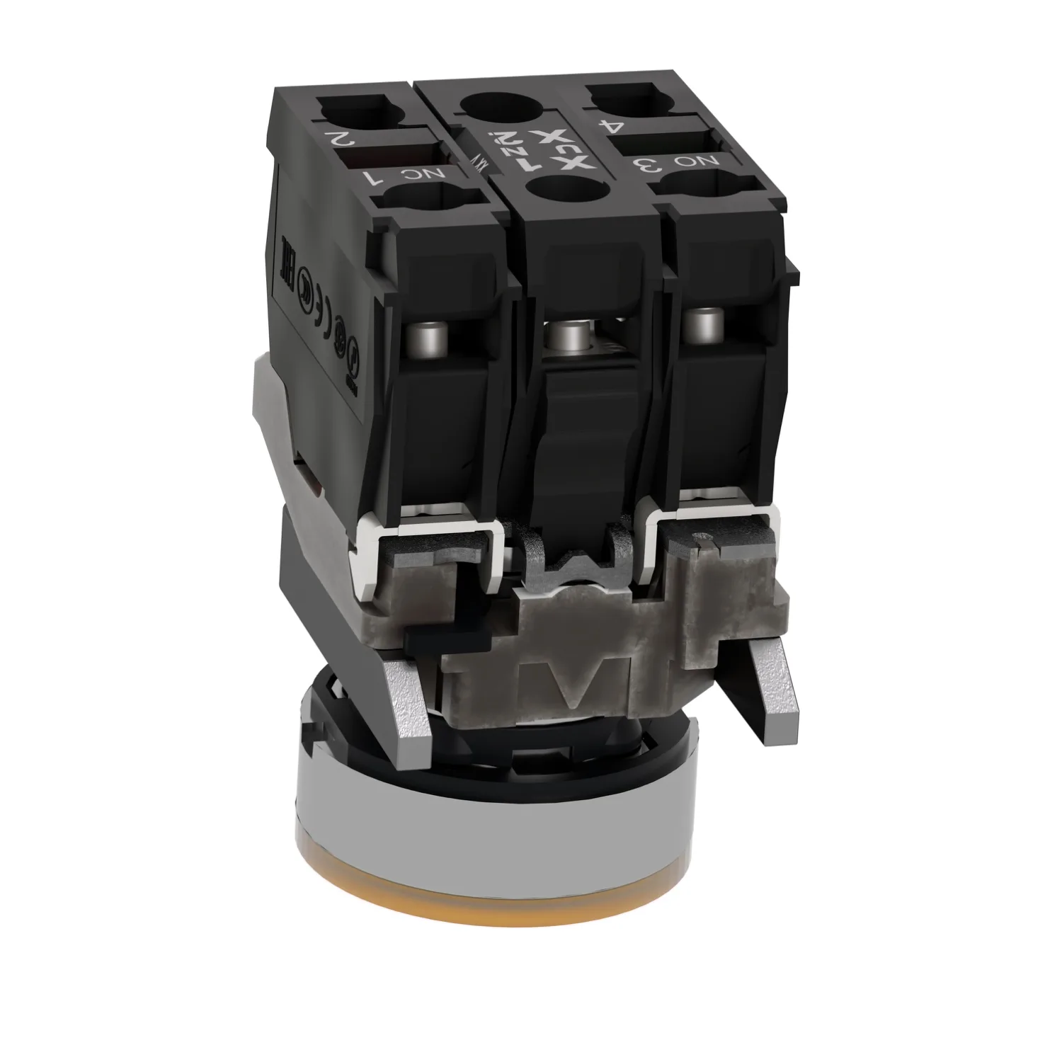 Commutateur: bouton-poussoir; 22mm; Pos.stab: 1; NC + NO; orange - 5