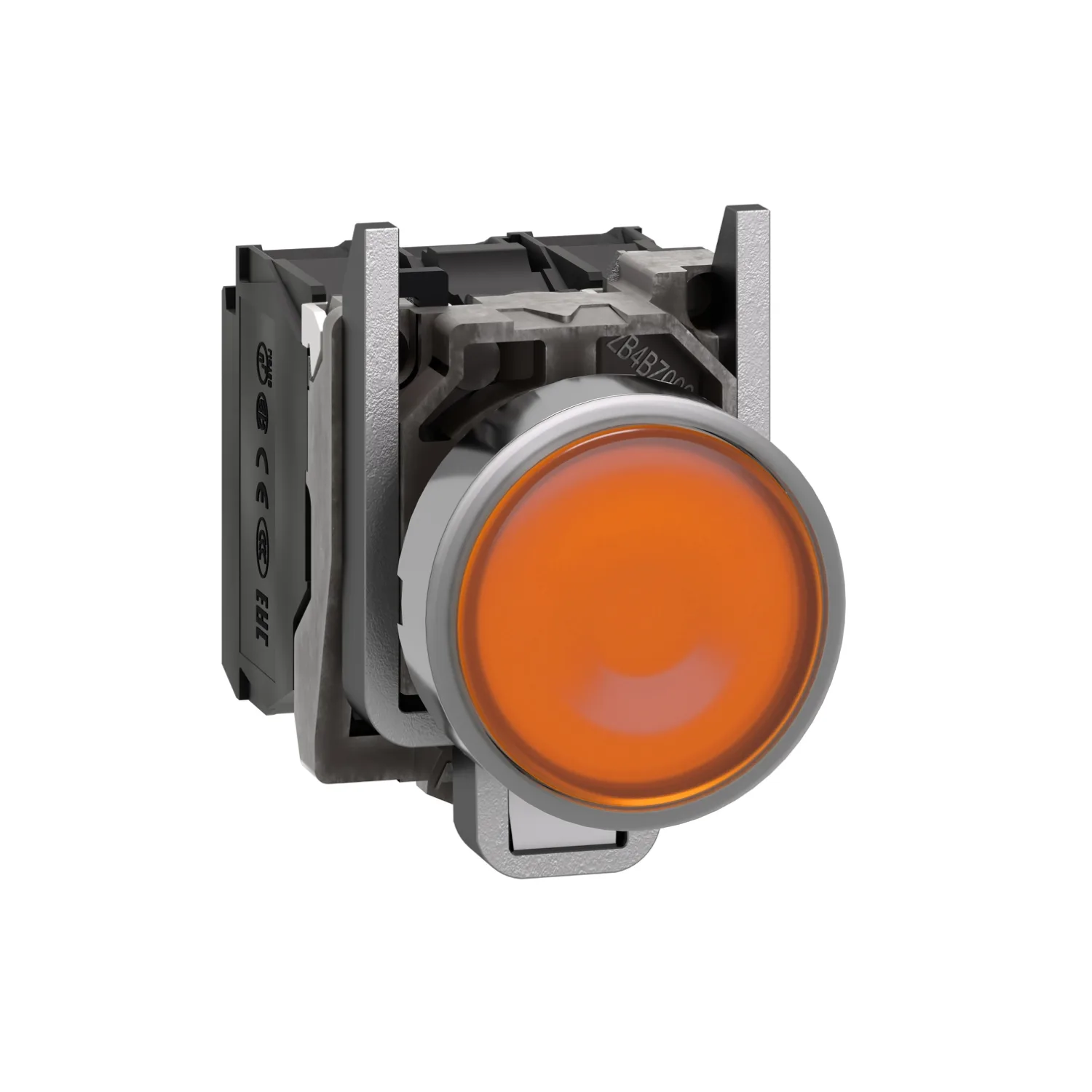 Schneider XB4BW35B5 - XB4BW35B5 - Anahtar: basmalı buton; 22mm; Kalıcı poz: 1; NC + NO; turuncu; LED; 24V