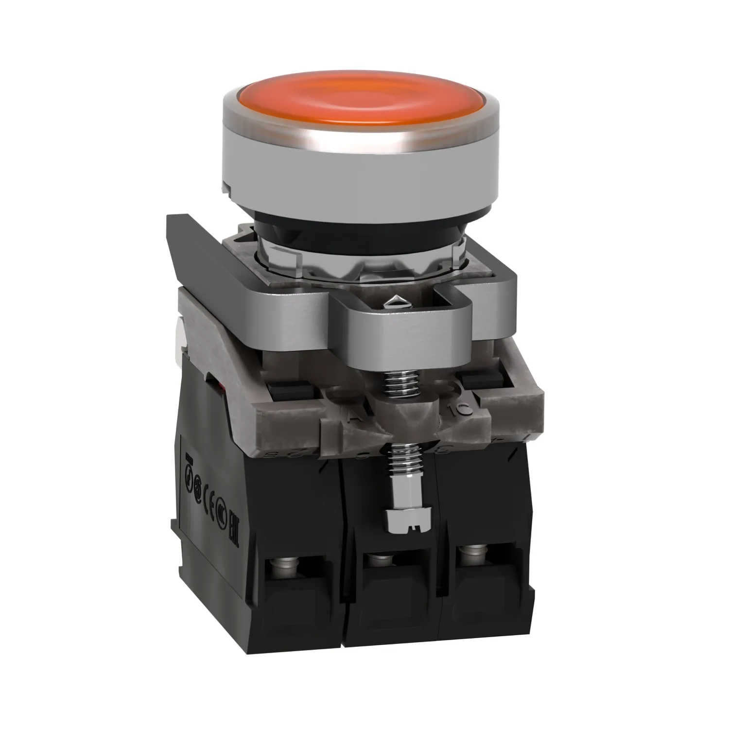 Commutateur: bouton-poussoir; 22mm; Pos.stab: 1; NC + NO; orange - 4