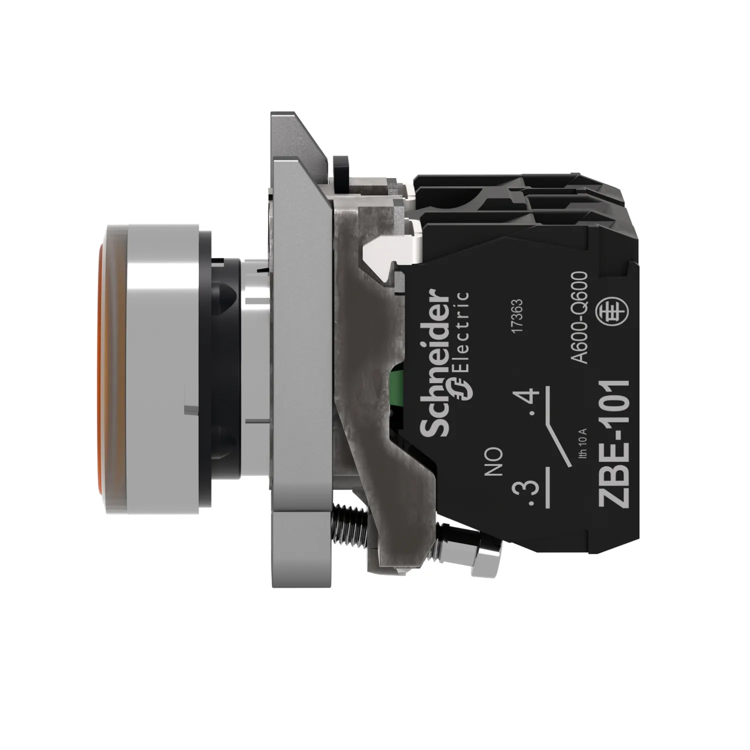 Commutateur: bouton-poussoir; 22mm; Pos.stab: 1; NC + NO; orange - 5