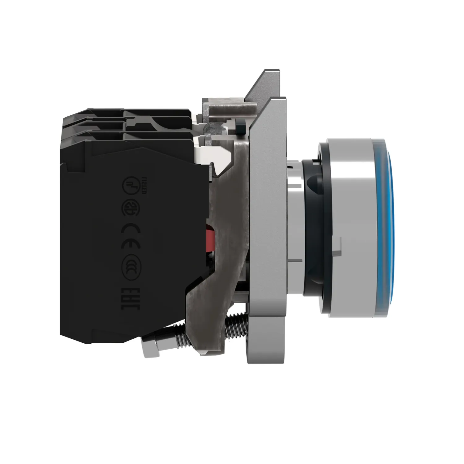 Commutateur: bouton-poussoir; 22mm; Pos.stab: 1; NC + NO; bleu; LED - 4