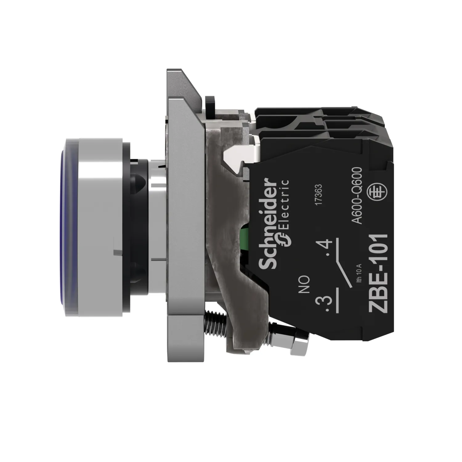 Switch: push-button; 22mm; Stabl.pos: 1; NC + NO; blue; LED; 230V - 3