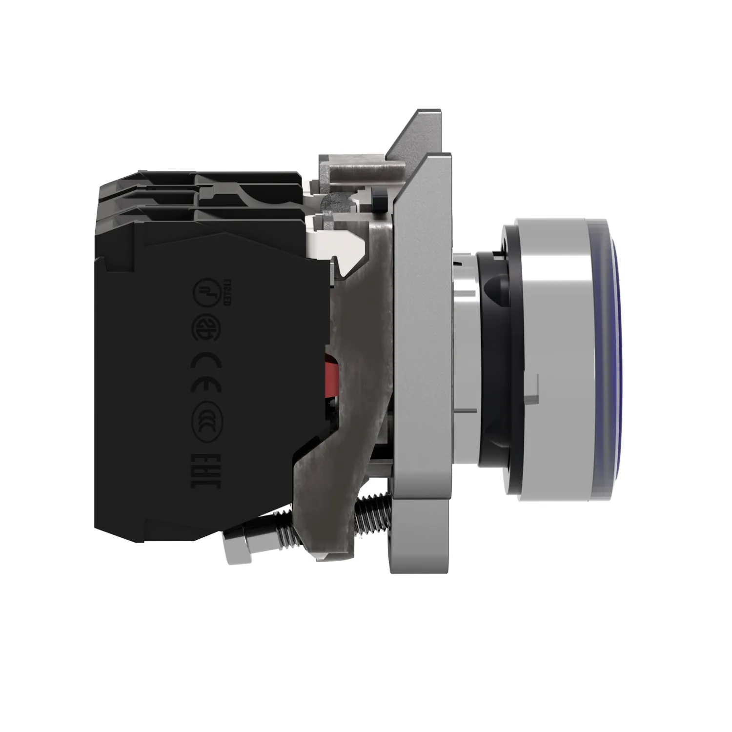 Switch: push-button; 22mm; Stabl.pos: 1; NC + NO; blue; LED; 230V - 6