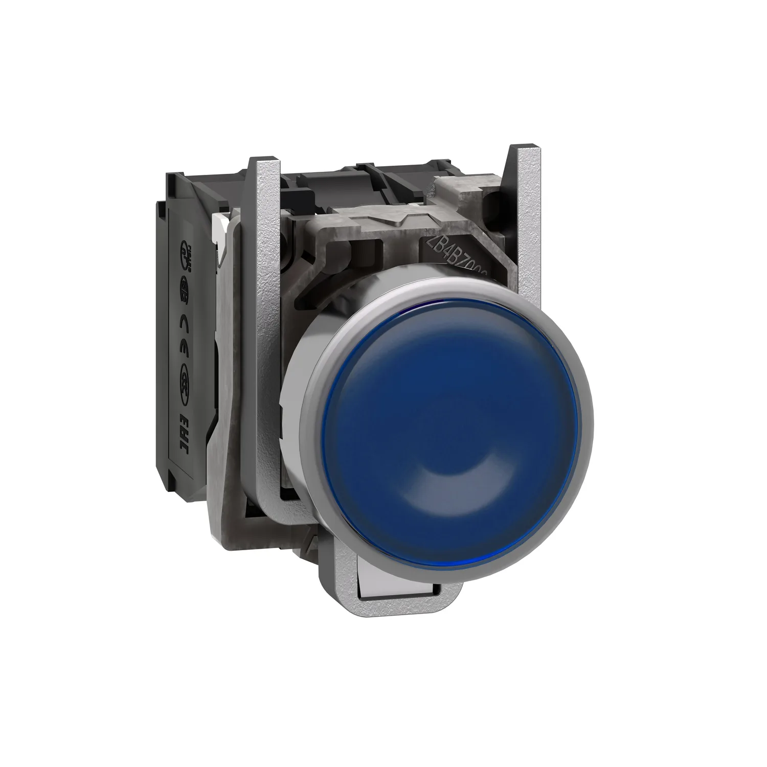 Schneider XB4BW36M5 - XB4BW36M5 - Anahtar: basmalı buton; 22mm; Kalıcı pozisyon: 1; NC + NO; mavi; LED; 230V