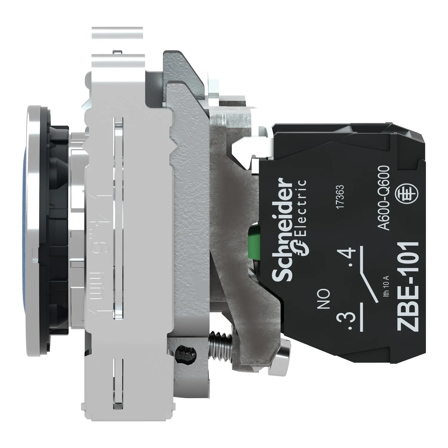 Schneider XB4FA61 - Drucktaster, Harmony XB4F, Metall, 30mm, blau, unbeschriftet, tastend, Schraubklemme, 1S