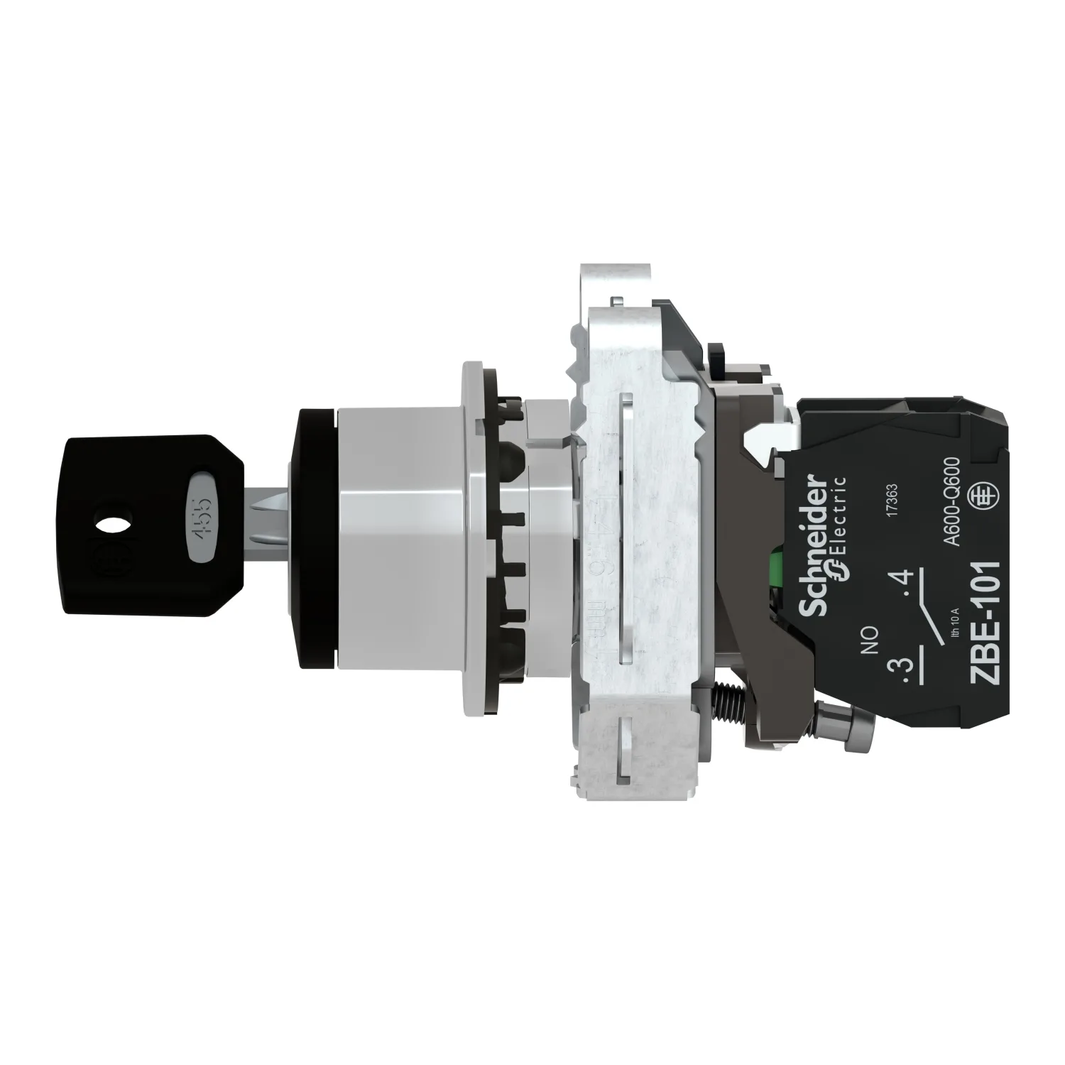 Harmony XB4 - bouton à clé 455 - flush - 2 pos fix - retr G - 1F - vis étr - 2