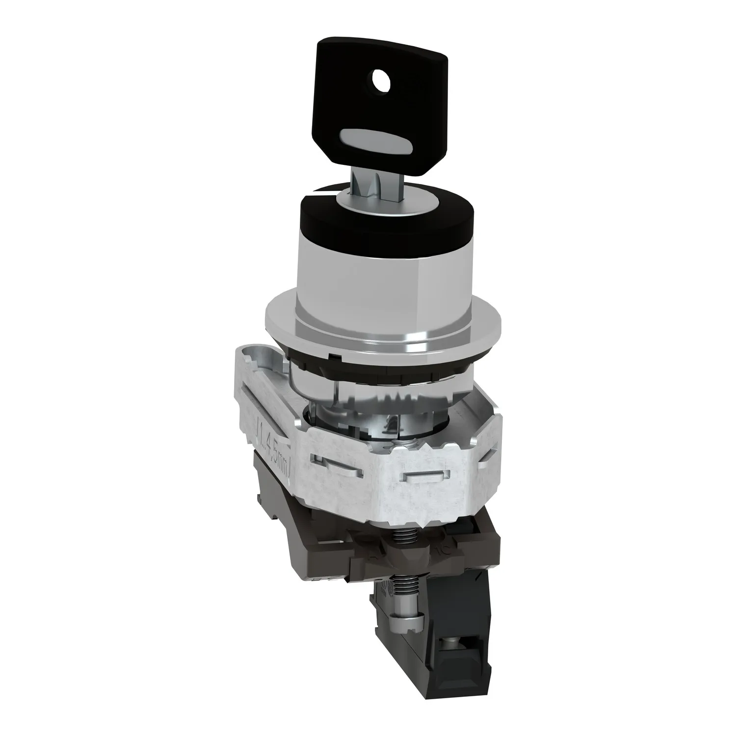 Harmony XB4 - bouton à clé 455 - flush - 2 pos fix - retr G - 1F - vis étr - 3