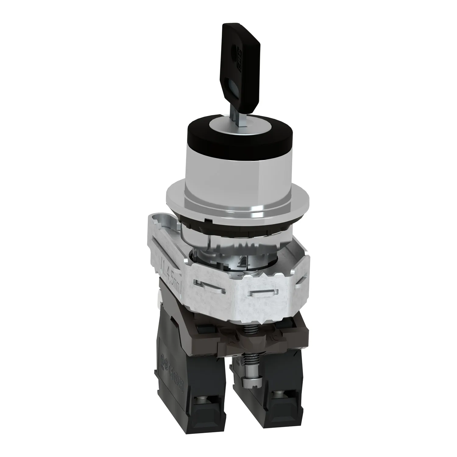 Harmony XB4 - bouton à clé 455 - flush - 3 pos fix - retr C - 2F - vis étr - 3