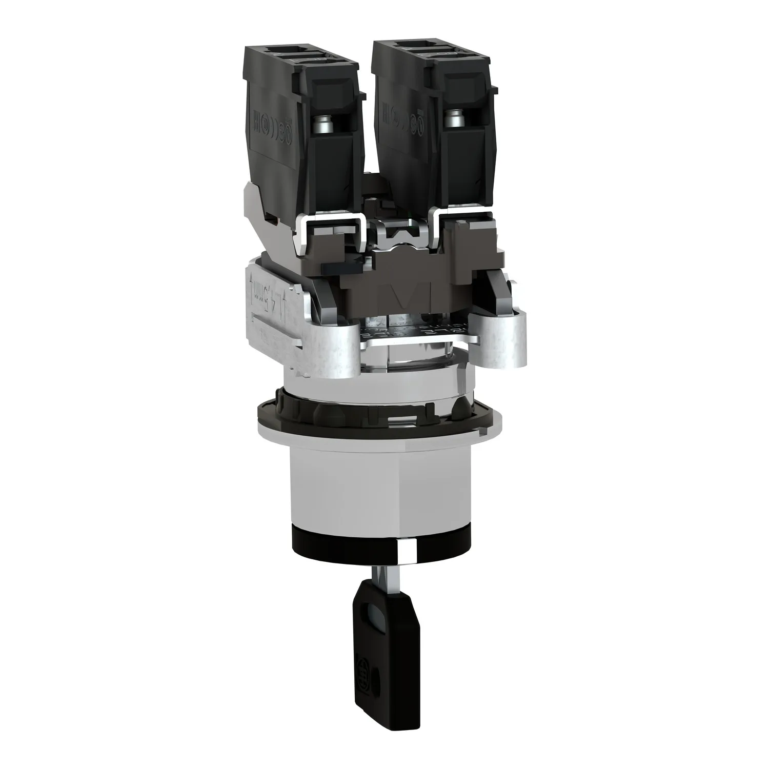 Harmony XB4 - bouton à clé 455 - flush - 3 pos fix - retr C - 2F - vis étr - 4