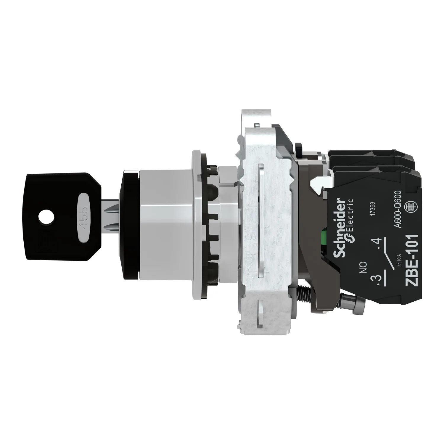 Harmony XB4 - bouton à clé 455 - flush - 3 pos fix - retr C - 2F - vis étr - 6