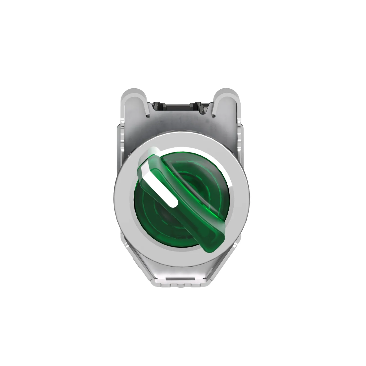 Harmony XB4 - bouton à man lumin - flush - 2 pos fix - vert - 1O+1F - 24V - 4