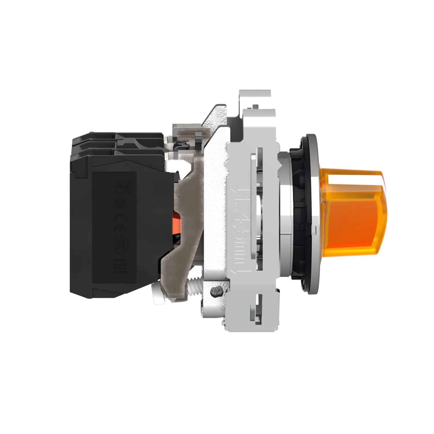 Harmony XB4 - bouton man lumin - flush - 2 pos fix - orange - 1O+1F - 24V - 2