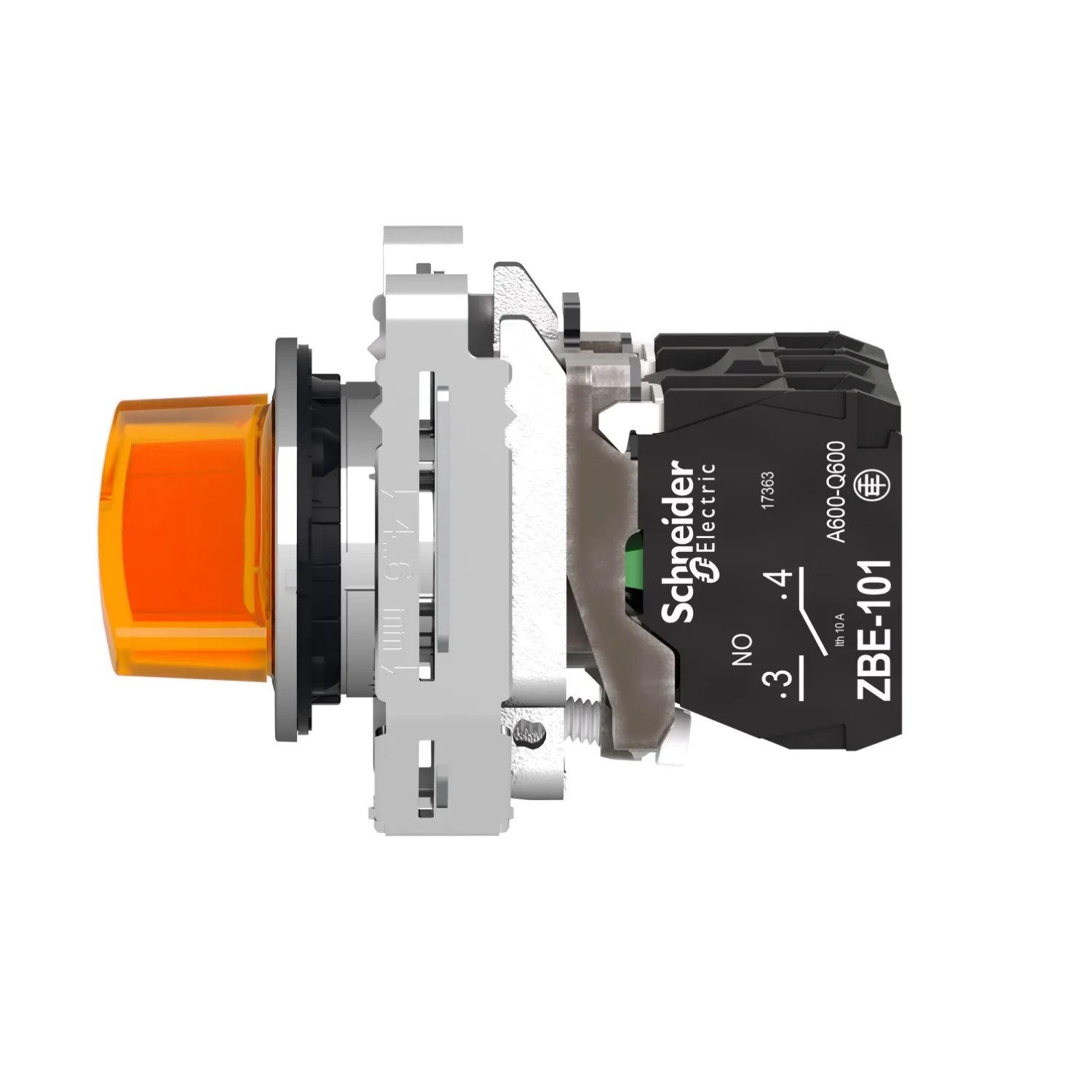 Harmony XB4 - bouton man lumin - flush - 2 pos fix - orange - 1O+1F - 24V - 3