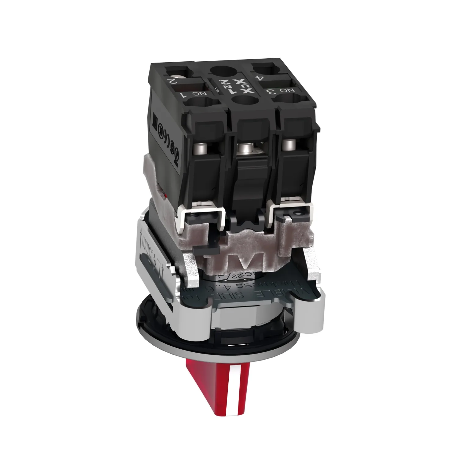 XB4FK134B5 - Işıklı, Mandal buton LED 24 VAC /DC Kırmızı 1NA+1NK - 4