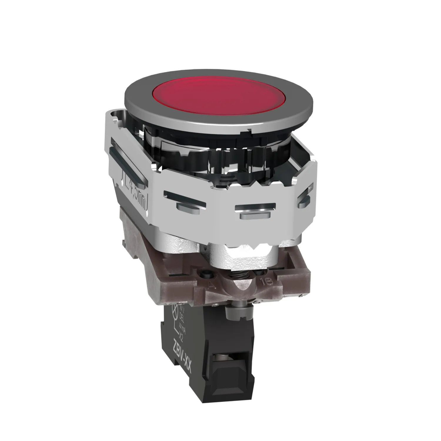 Leuchtmelder, Harmony XB4F, Metall, 30mm, rot, universelle LED, glatte Kalotte, Schraubklemme, 24V ACDC - 5