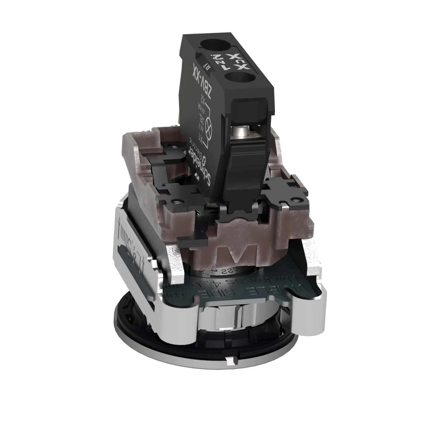 Leuchtmelder, Harmony XB4F, Metall, 30mm, rot, universelle LED, glatte Kalotte, Schraubklemme, 24V ACDC - 6