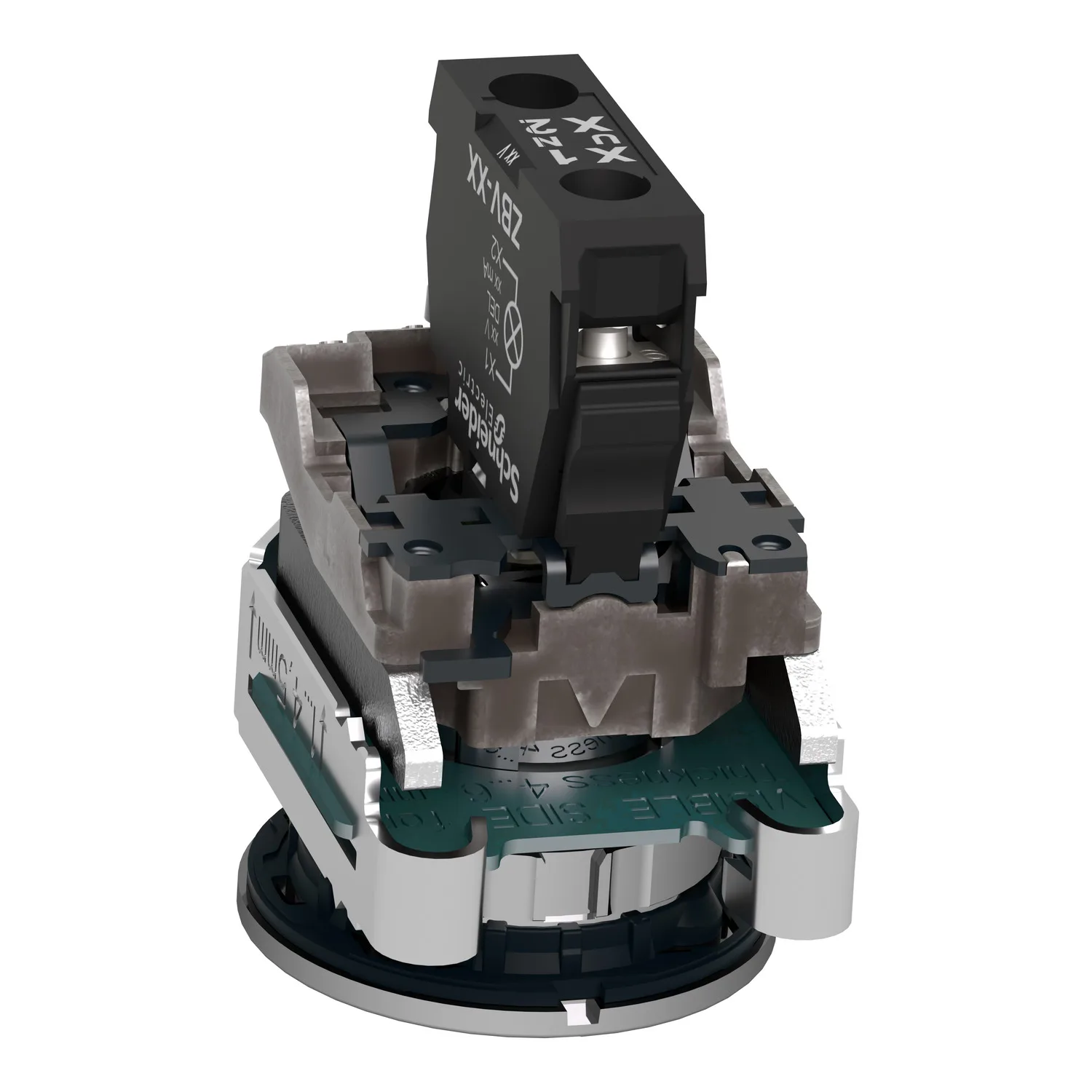 Harmony XB4 - voyant lumineux DEL - flush - bleu - 24V - vis étrier - 3