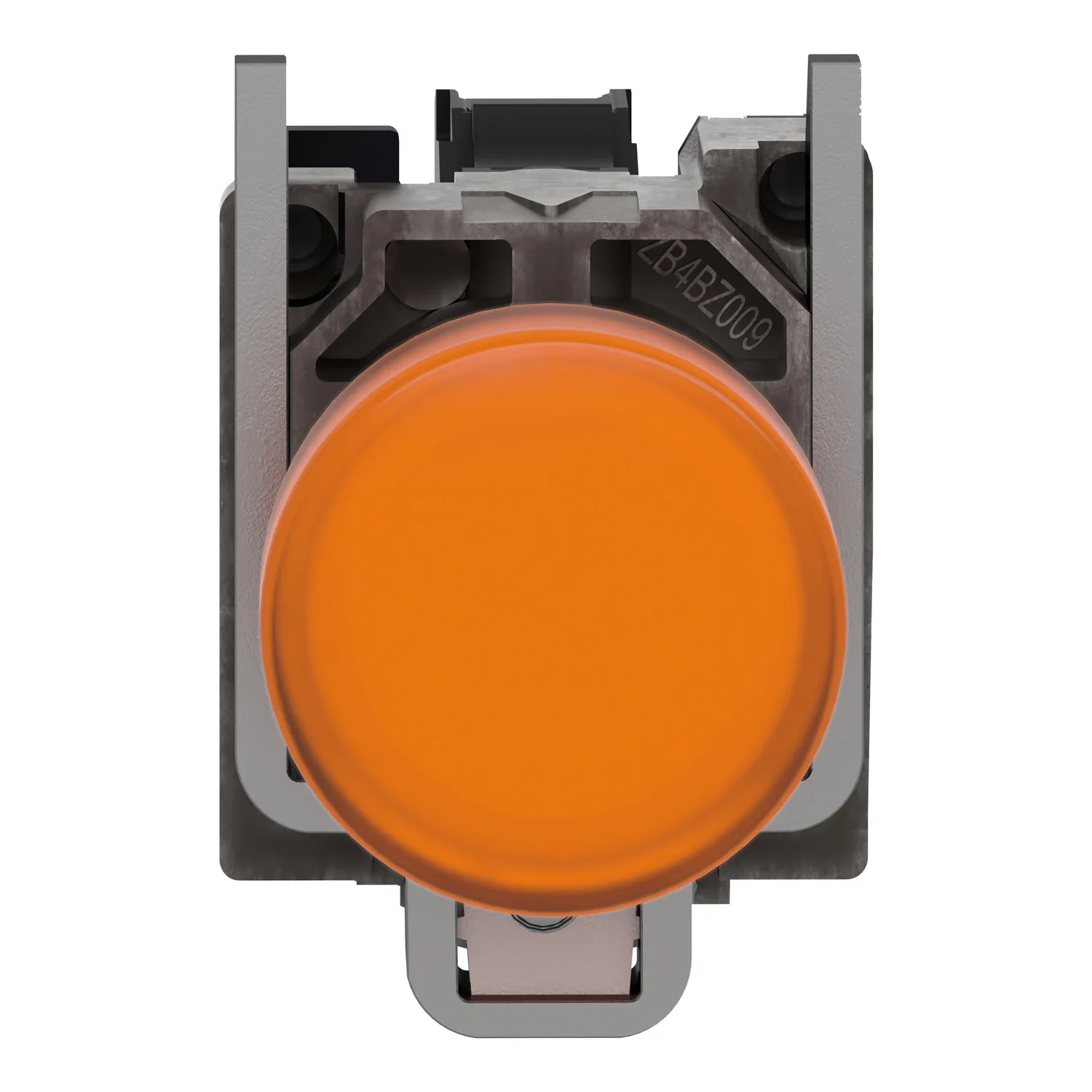 Leuchtdrucktaster, Harmony XB4F, Metall, 30mm, orange, universelle LED, glatte Kalotte, 1S+1Ö, 230-240V AC - 4