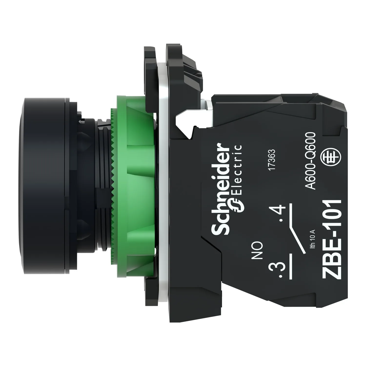 Schneider XB5AA3351 - Anahtar: basmalı buton; 22mm; Kalıcı poz: 1; NO; siyah; yok; 3A/240VAC