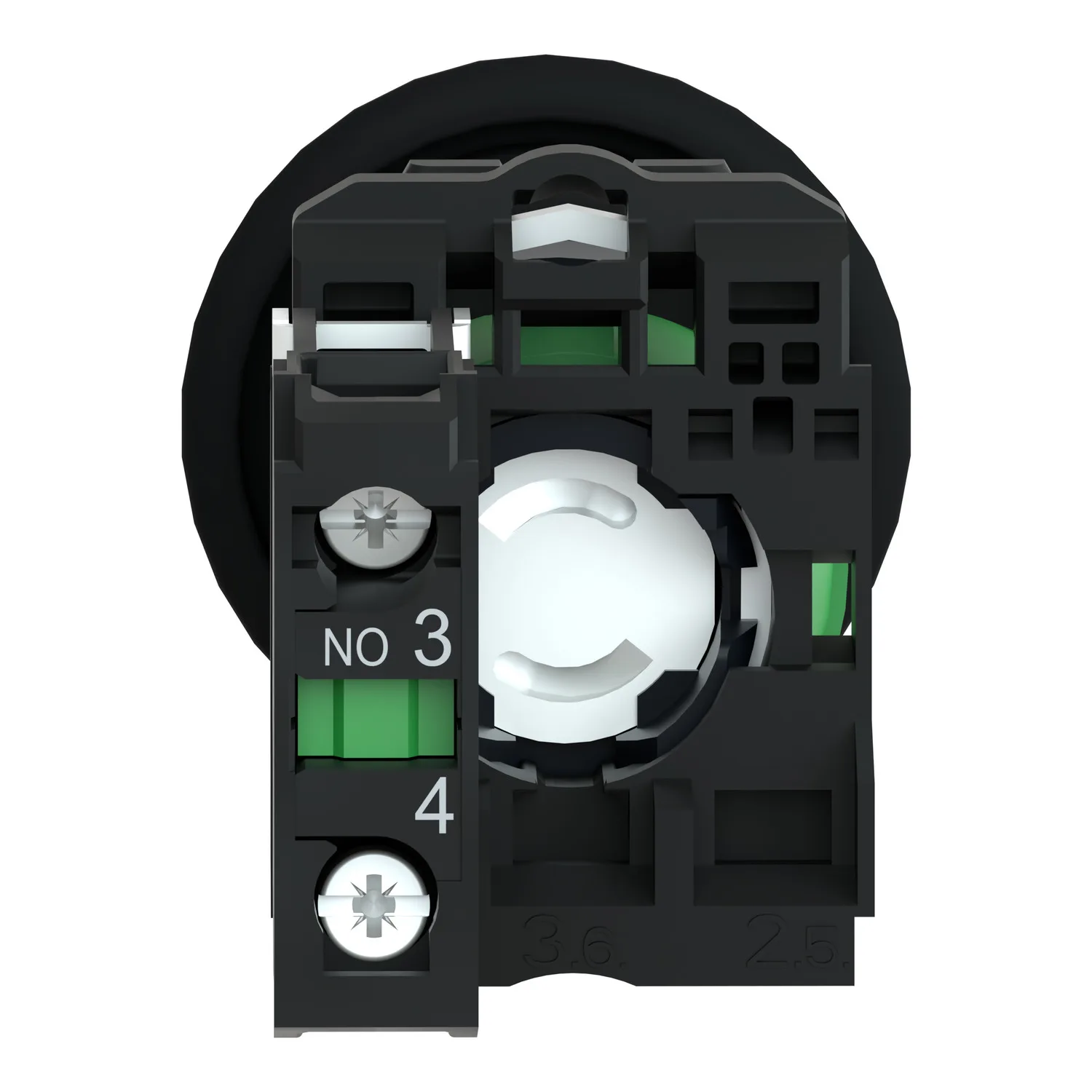 Push button, plastic, black mushroom Ø40, Ø22, spring return, unmarked, 1 NO - 5