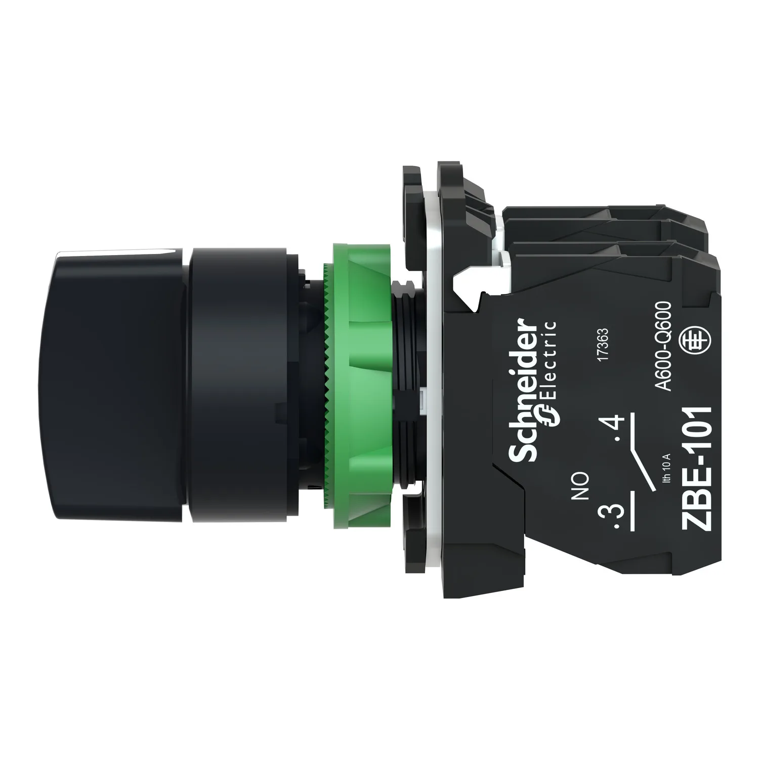 Schalter: Dreh-; 22mm; Stab.Pos: 1; NO x2; schwarz; Fehlen; IP66 - 3