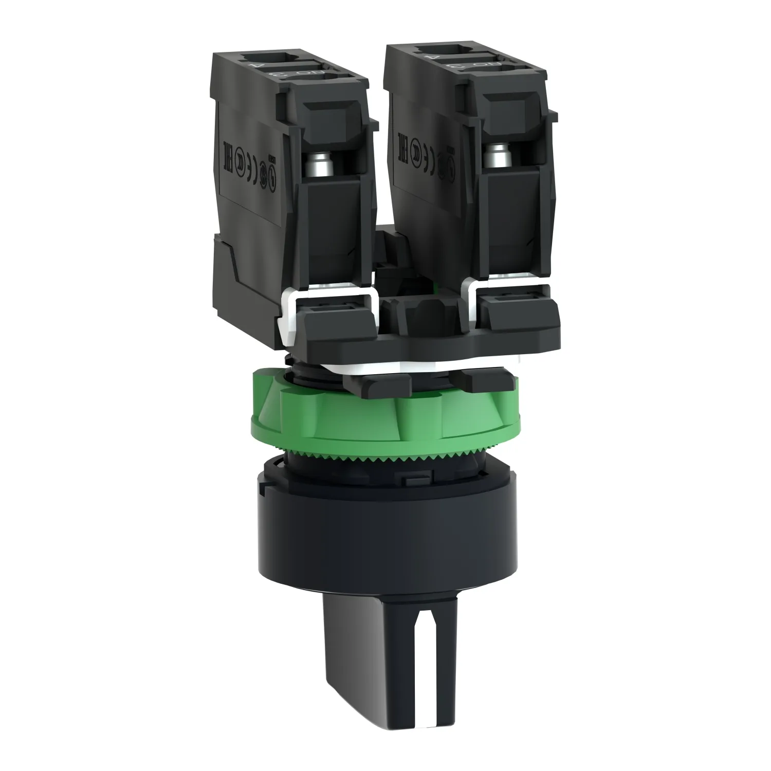 Schneider XB5AD53 - Schalter: Dreh-; 22mm; Stab.Pos: 1; NO x2; schwarz; Fehlen; IP66