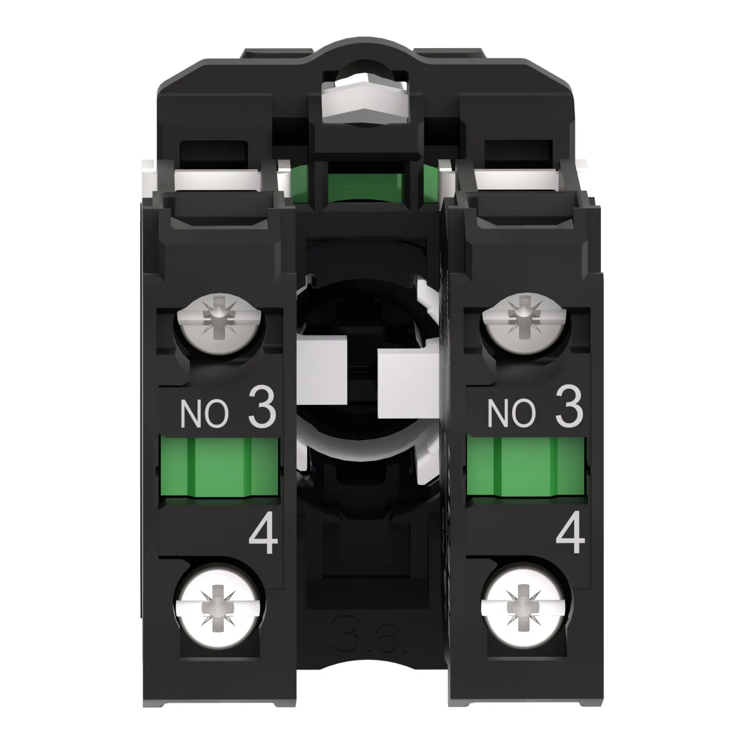 Harmony XB5, Selector switch, plastic, black, Ø22, long handle, 3 positions, spring return to center, 2 NO - 4