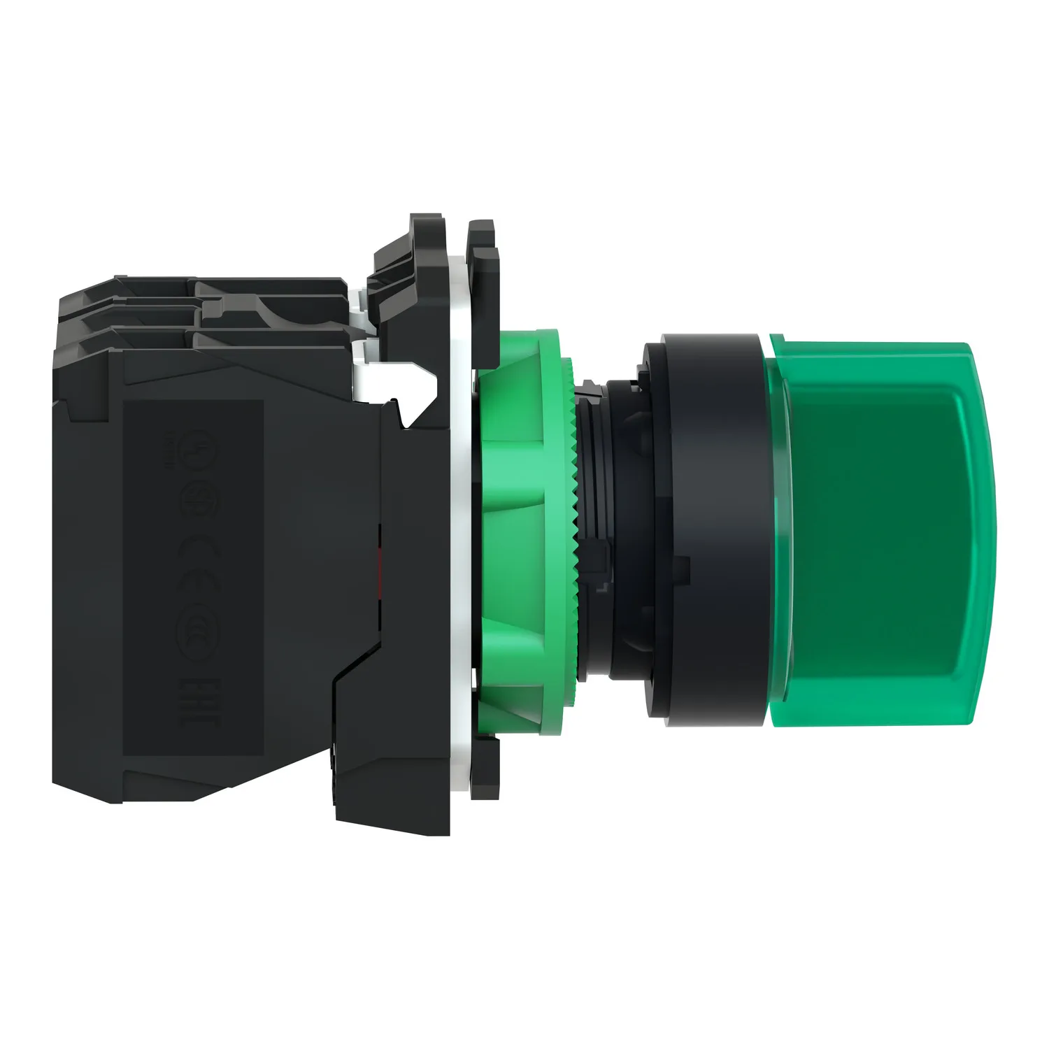 Işıklı seçici anahtar, Harmony XB5, gri plastik, yeşil kol, 22mm, üniversal LED, 3 konumlu, 1NO + 1NC, 230...240V AC - 2