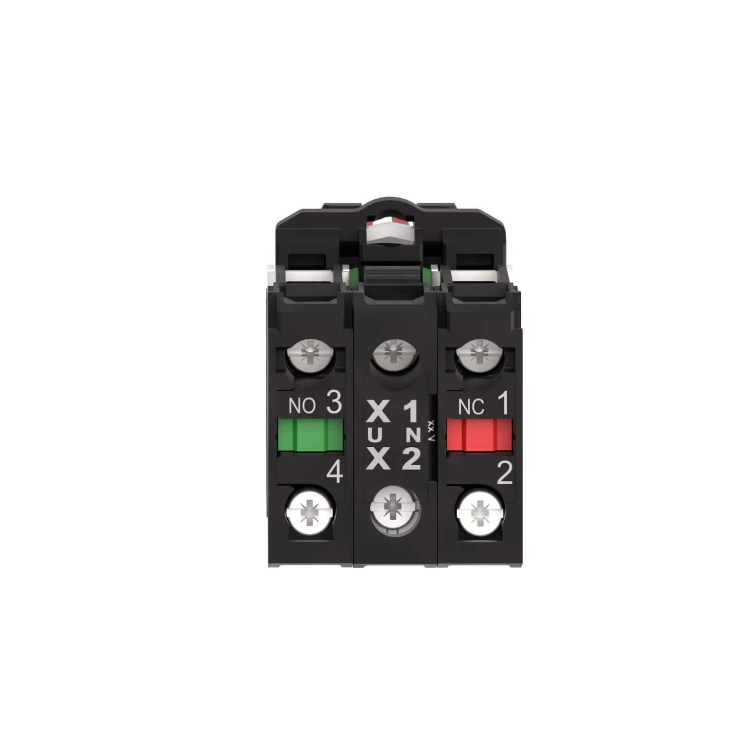 Işıklı seçici anahtar, Harmony XB5, gri plastik, kırmızı kol, 22mm, 3 konumlu, üniversal LED, 1NO + 1NC, 24V AC DC - 5