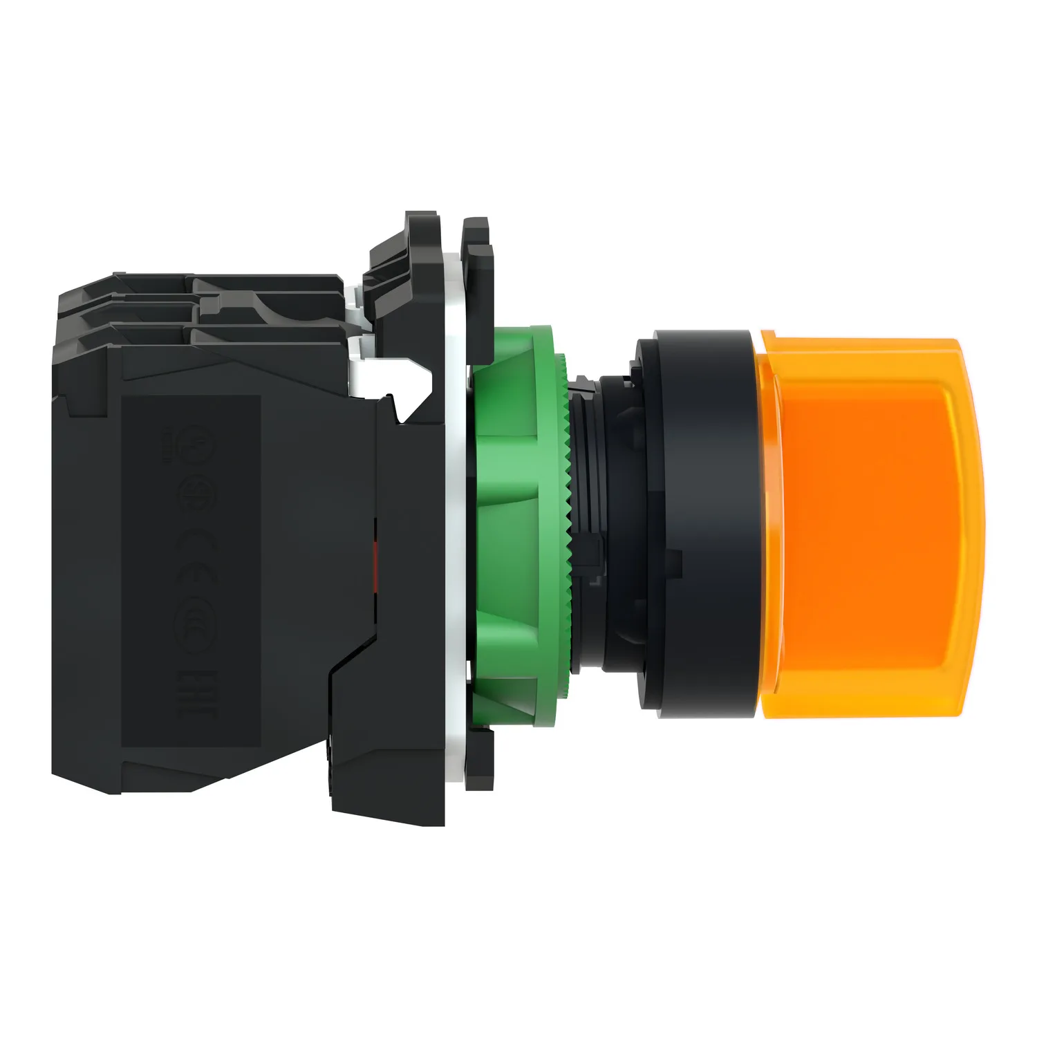 Işıklı seçici anahtar, Harmony XB5, gri plastik, turuncu kol, 22mm, üniversal LED, 3 pozisyon, 1NO + 1NC, 230...240V AC - 2