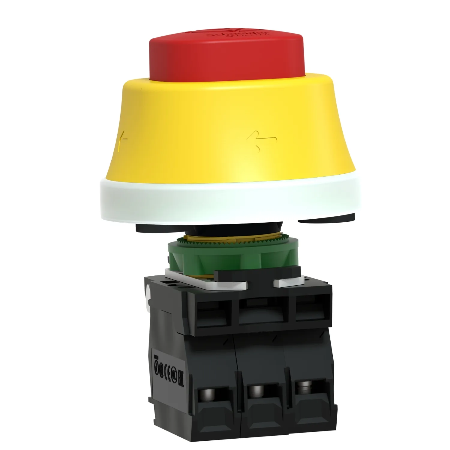 Beleuchteter Not-Aus/Not-Halt-Schalter, Harmony XB5, Kunststoff, 22mm, LEDs weiß/rot, 1S+2Ö, 24V ACDC - 5