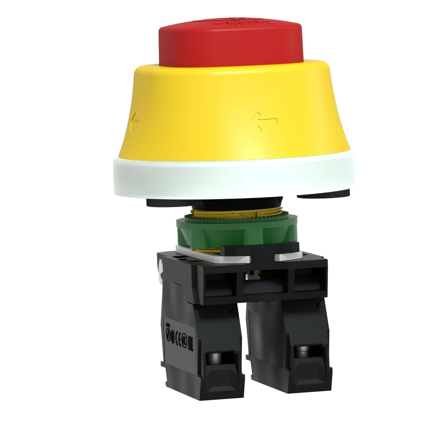 Beleuchteter Not-Aus/Not-Halt-Schalter, Harmony XB5, Kunststoff, 22mm, LEDs weiß/rot, 1S+1Ö, 24V ACDC - 5