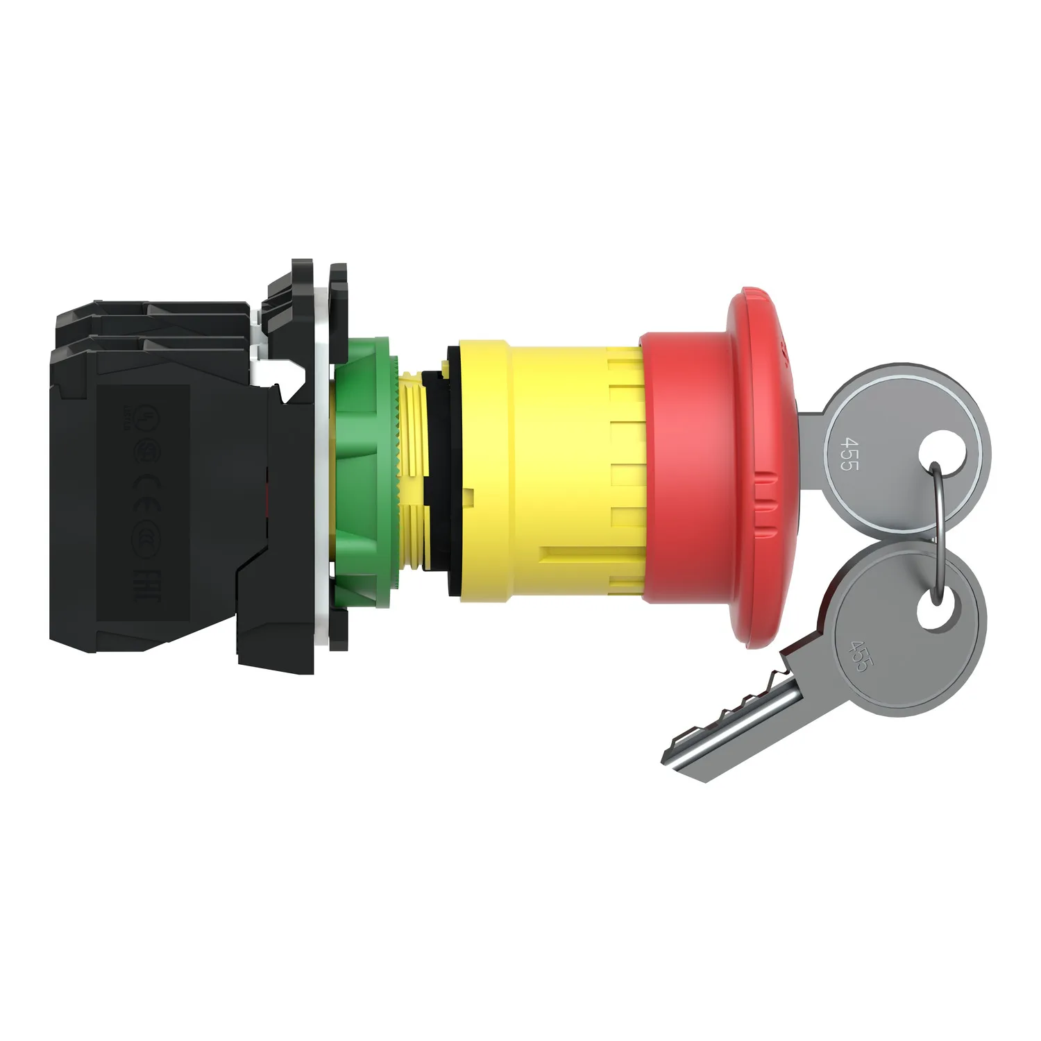 XB5AS9445 - Anahtar: anahtarlı acil durdurma; 22mm; Sabit poz: 2; NC + NO; kırmızı - 3